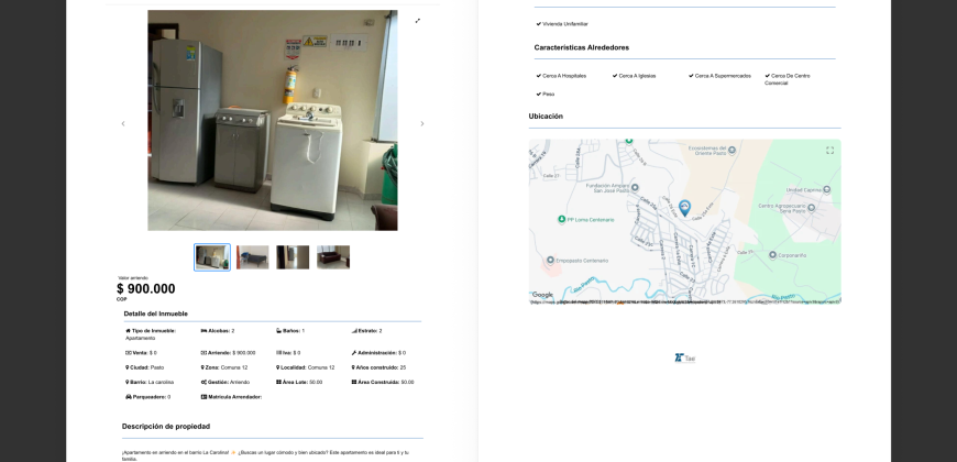 Apartamento en arriendo en La Carolina, Pasto